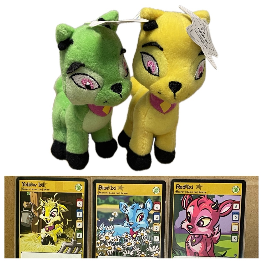 Neopets Ixi Bundle, Plushies + Trading Cards